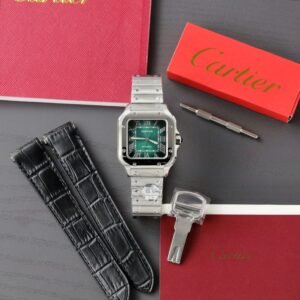 cartier santos 40mm edelstahl gold (kopie)