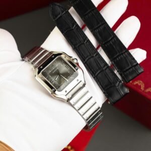 cartier santos 40mm schwarz kautschuckband (kopie)